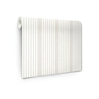 French Linen Stripe Wallpaper in Beige