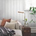 French Linen Stripe Wallpaper in Grey
