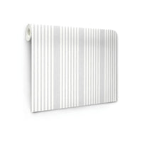 French Linen Stripe Wallpaper in Grey