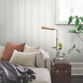 French Linen Stripe Wallpaper in Beige