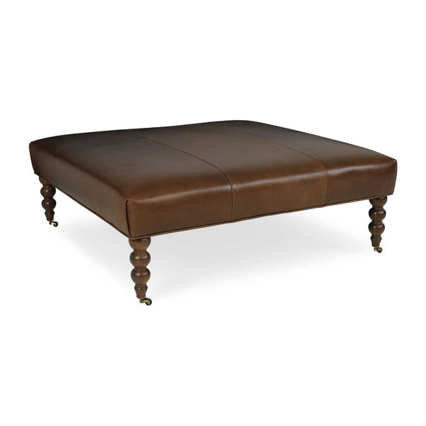 Hobbs Square Leather Ottoman