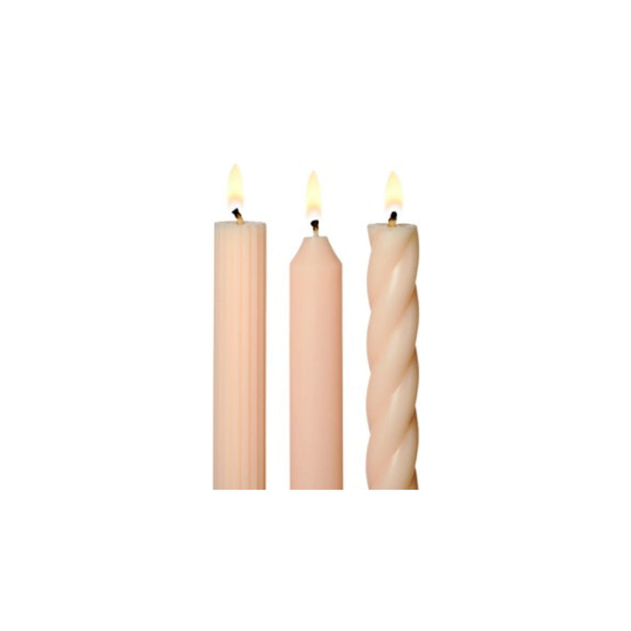 Blush Decorative Taper Candle Set