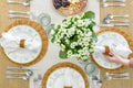 Natural Gingham Check Paper Table Runner