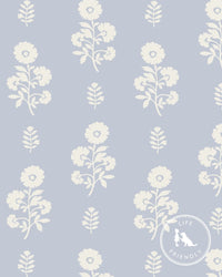 Chloe Floral Fabric in Light Blue
