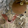 Camel Velvet Ornament with Bow