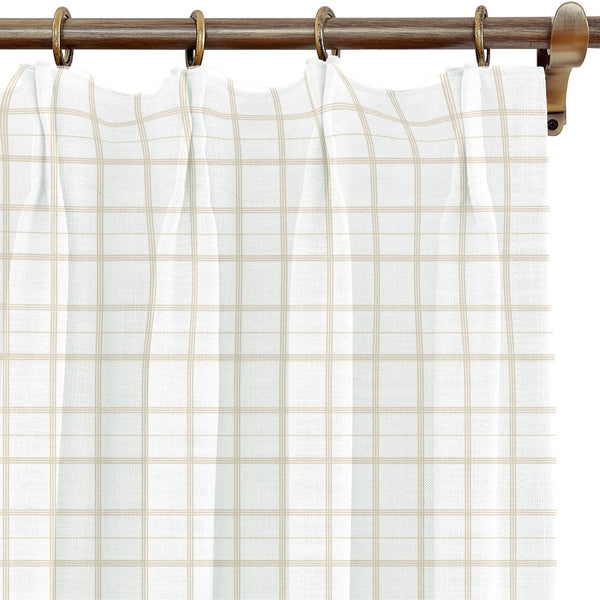 Linden Plaid in Natural Drapery Panel