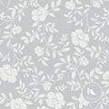 Natasha Floral Fabric in Stone Grey