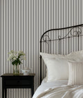 Oscar Stripe Wallpaper in Charcoal