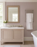 Oscar Stripe Wallpaper in Lilac
