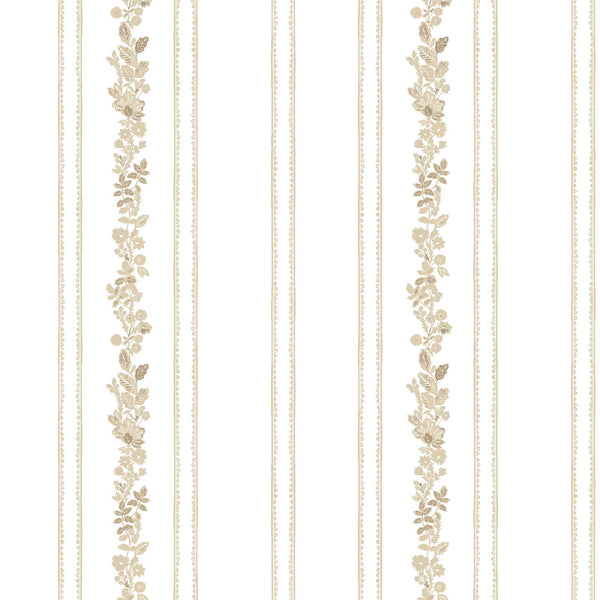 Paige Floral Stripe Pillow in Natural