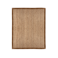Woven Jute Rug with Leather Border