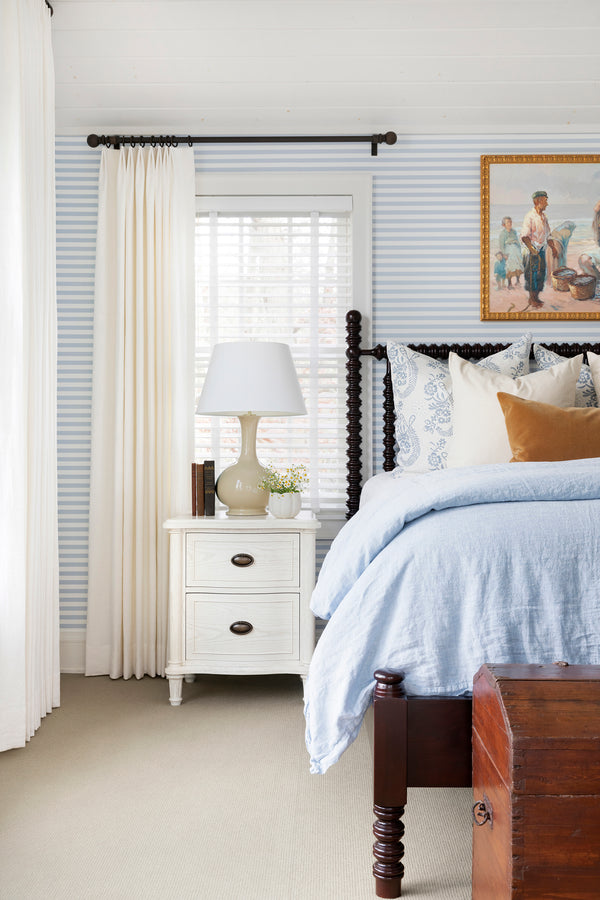 Coastal Stripe Wallpaper in Light Blue