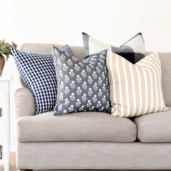 Julia Floral Pillow in Charcoal