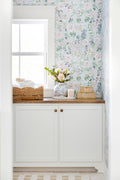 Betty Wallpaper in Light Blue