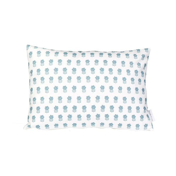Lulu Floral Pillow in Dusty Blue