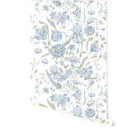 Bukett Wallpaper in Sky Blue