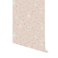 Bunny Meadow Wallpaper in Blush