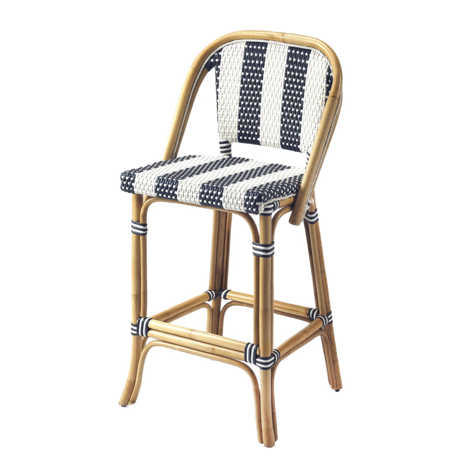 Cabana Stripe Counter Stool in Navy