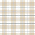 Camden Plaid Fabric in Natural & Navy