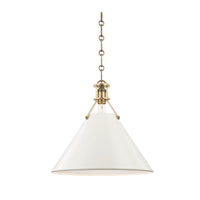 White and brass pendant light