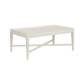 Pewter White rectangular coffee table with a scalloped edge