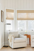 French Linen Stripe Wallpaper in Beige