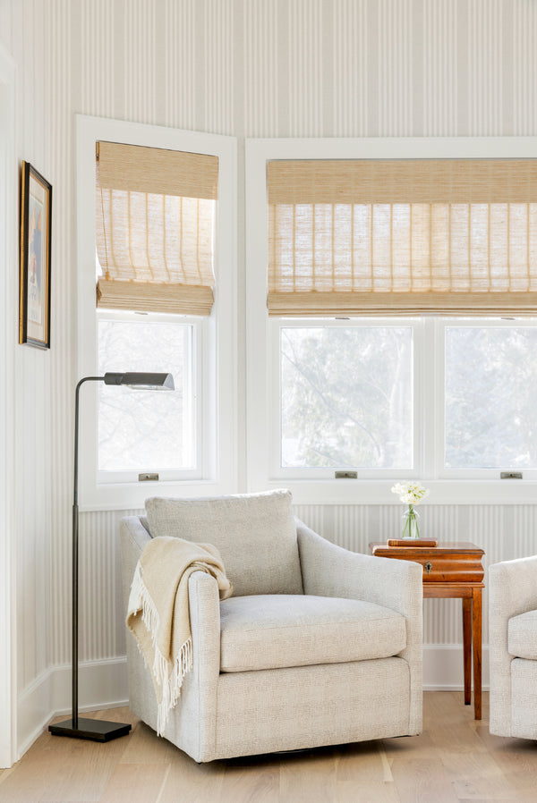 French Linen Stripe Wallpaper in Beige