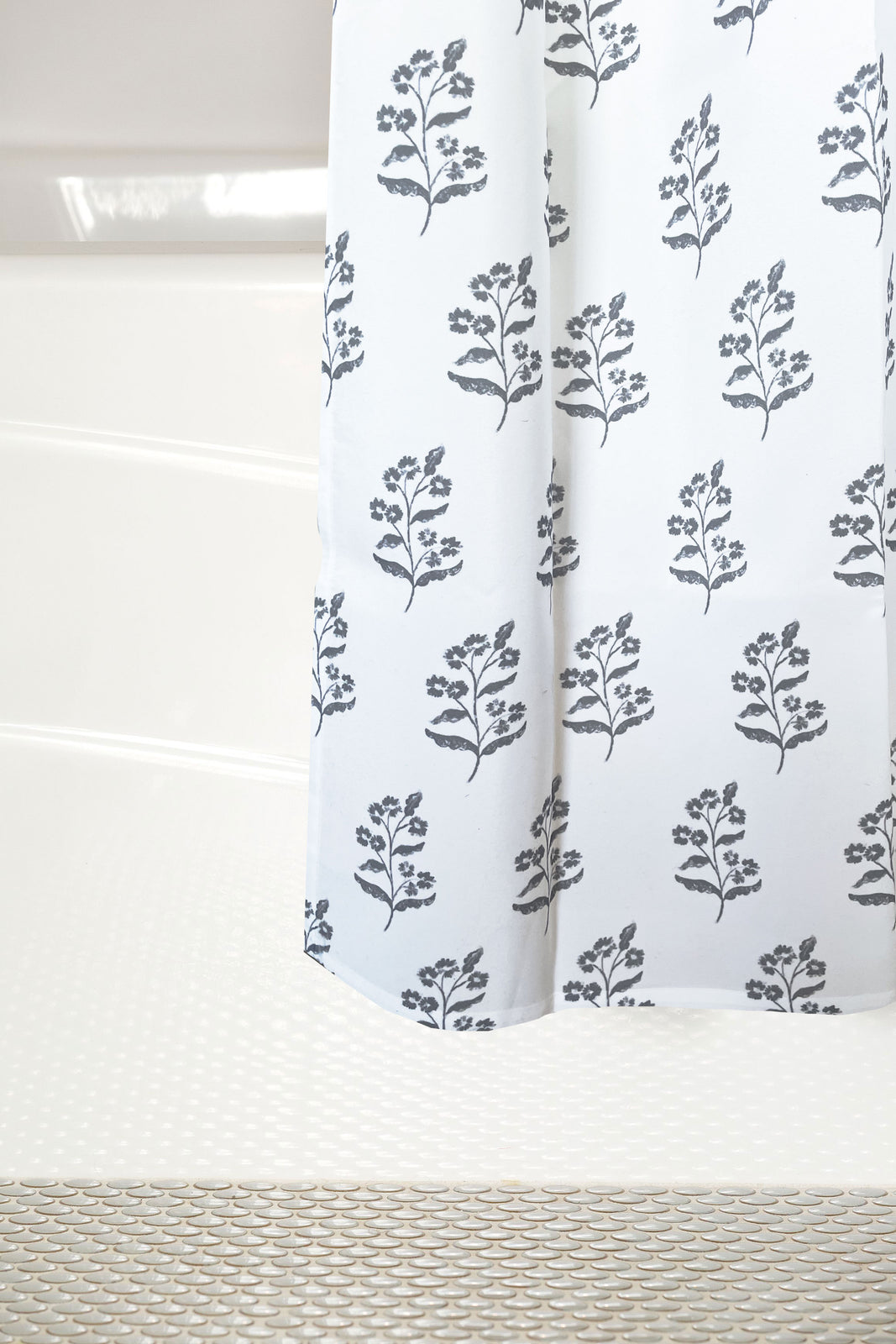 Frankie Floral Shower Curtain in Charcoal