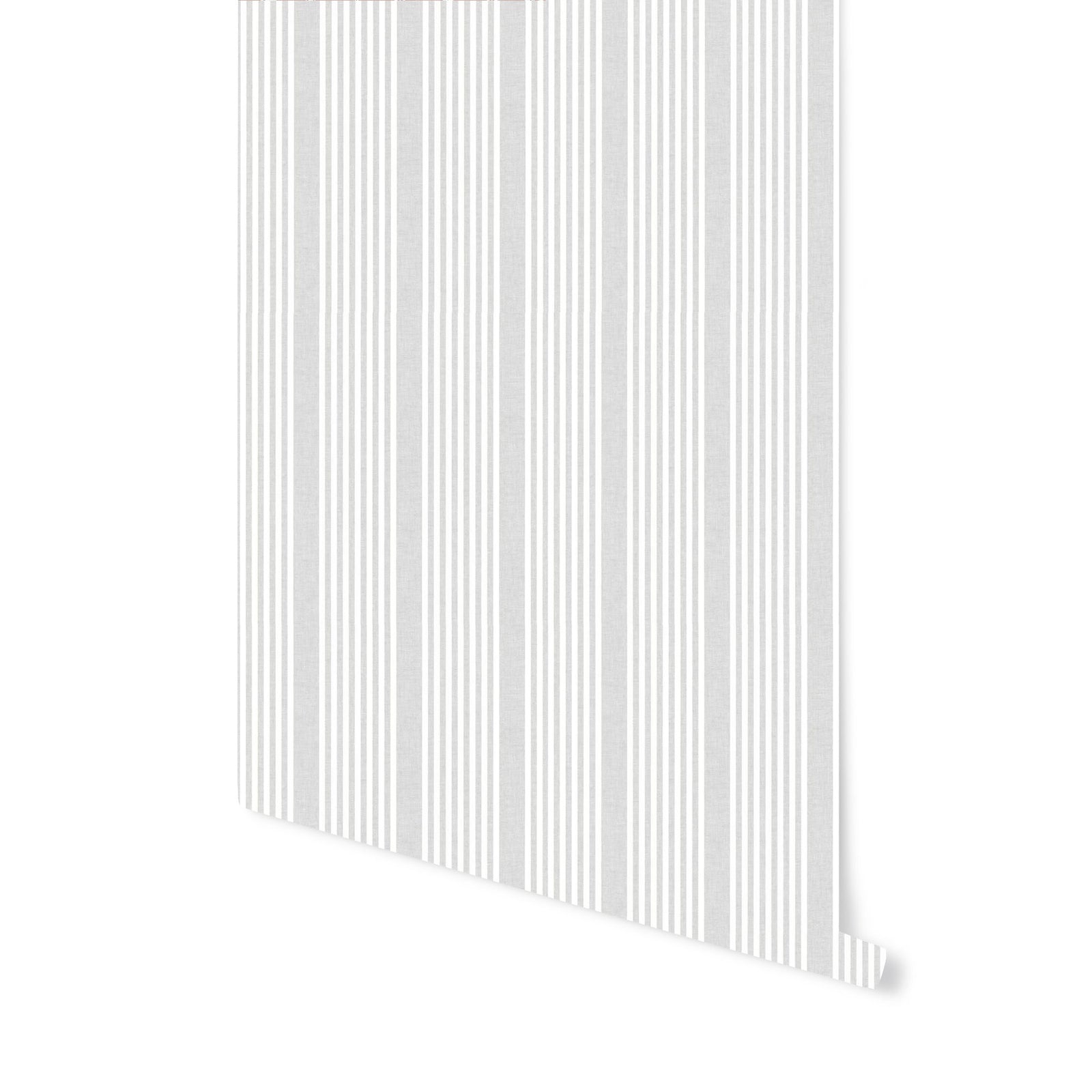 French Stripe Wallpaper in Grey