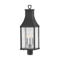 Georgia Large Post Mount Lantern in Black