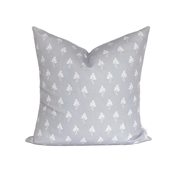 Hannah Floral Pillow in Stone Grey