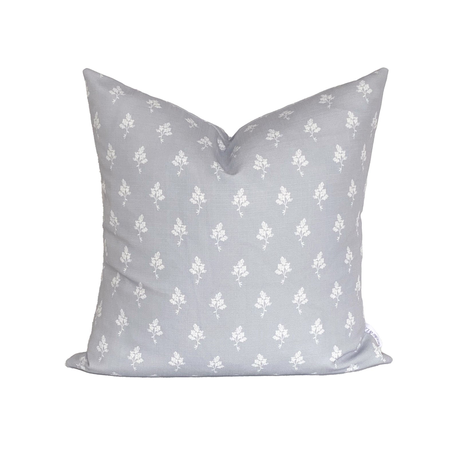 Hannah Floral Pillow in Stone Grey