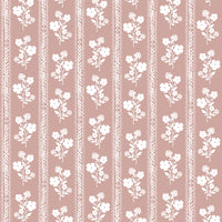 Hollyhock Floral Fabric in Dusty Pink