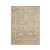 Antiqued beige and grey 100% wool rug