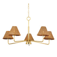 Josette Chandelier in Aged Brass