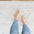 Beige and pale blue rug 