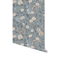 Karin Wallpaper in Folklore Blue