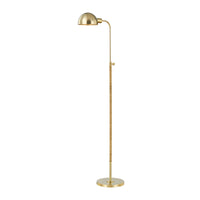 Rattan wrapped brass floor lamp