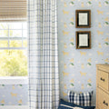 Linden Plaid Fabric in Navy