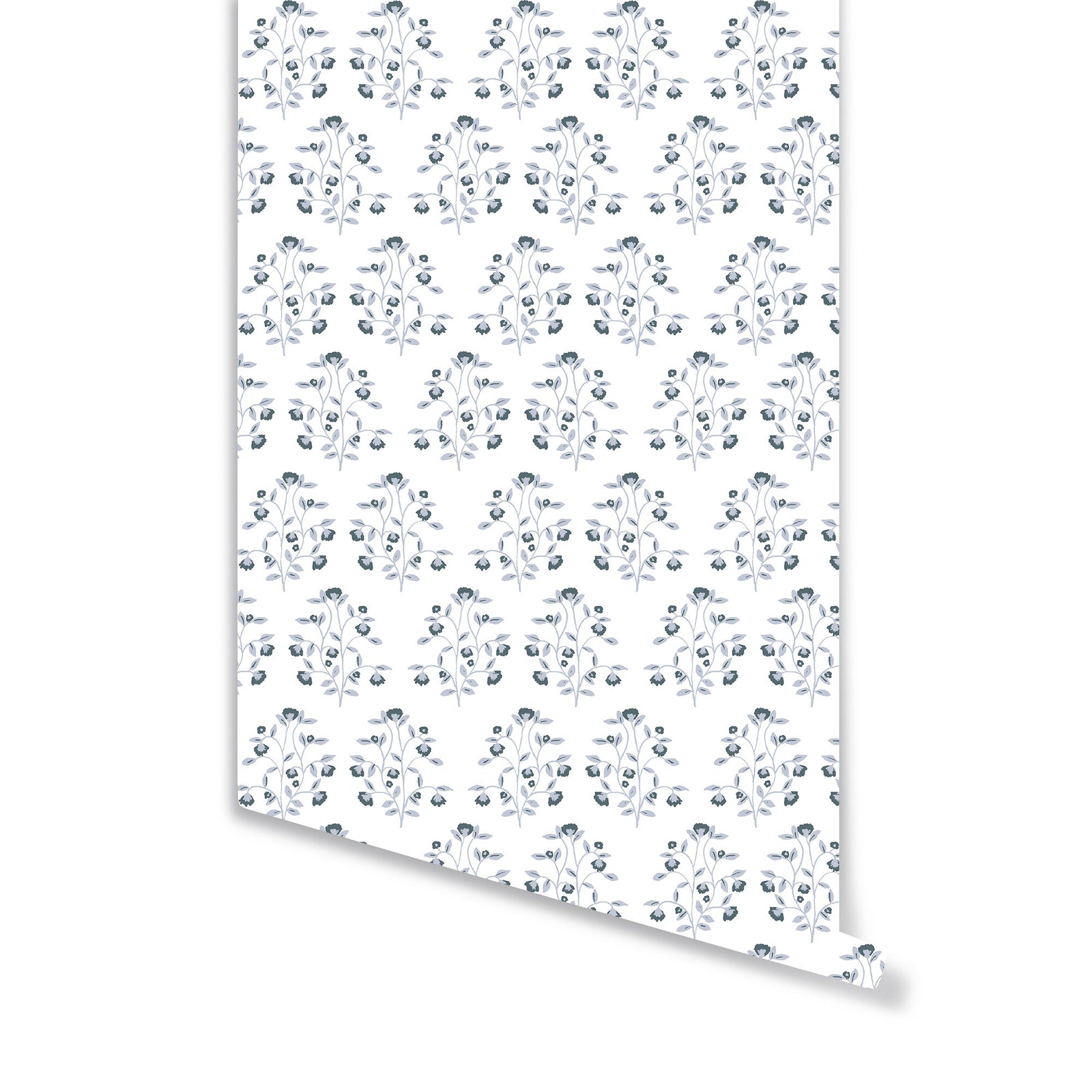Lucille Floral Wallpaper in Navy