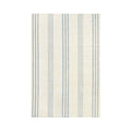 Blue and ivory striped cotton rug