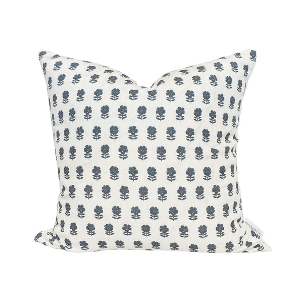 Lulu Floral Pillow in Navy