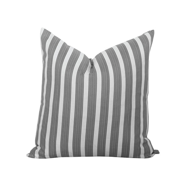 Oscar Stripe Pillow in Charcoal