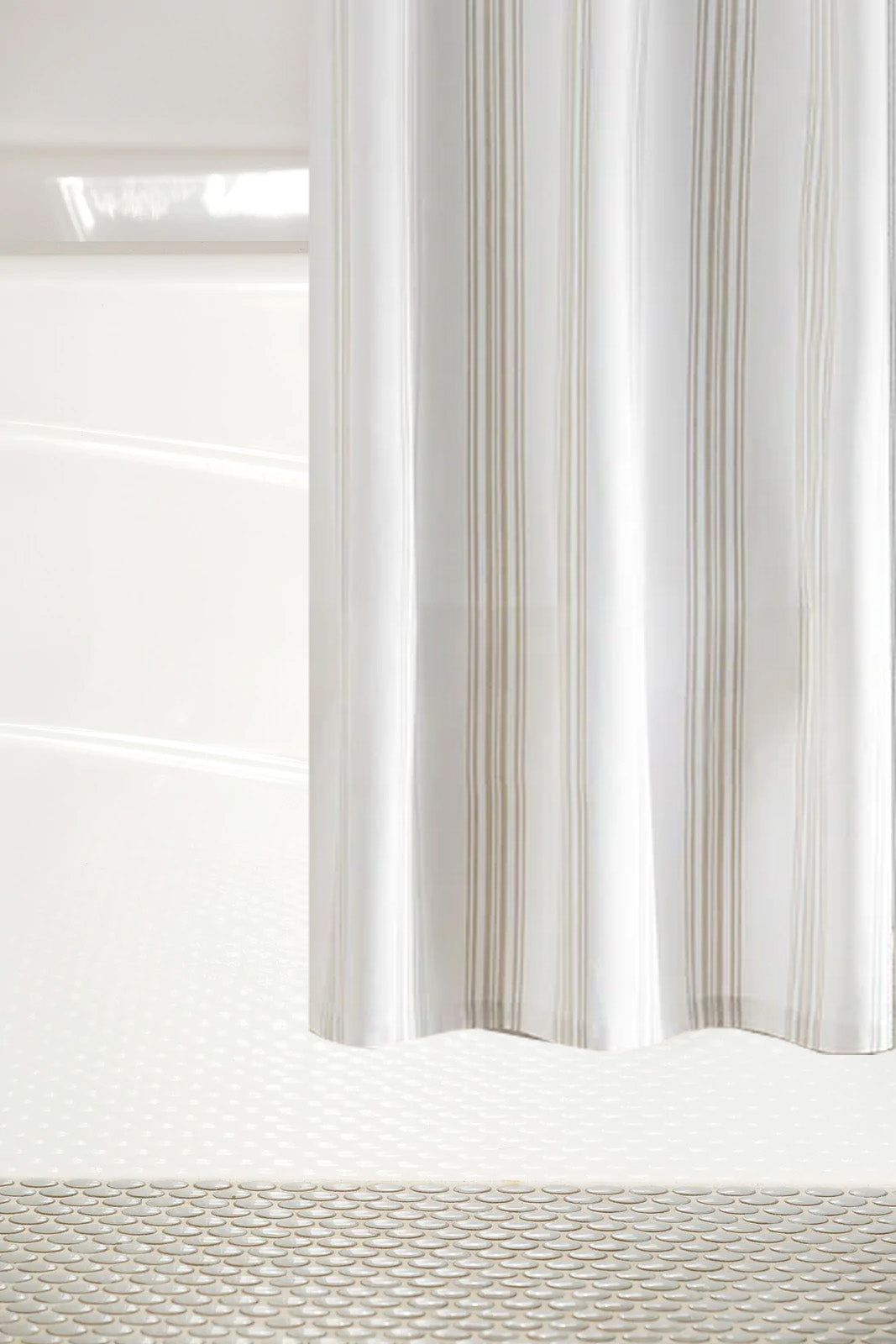 Owen Striped Shower Curtain in Natural