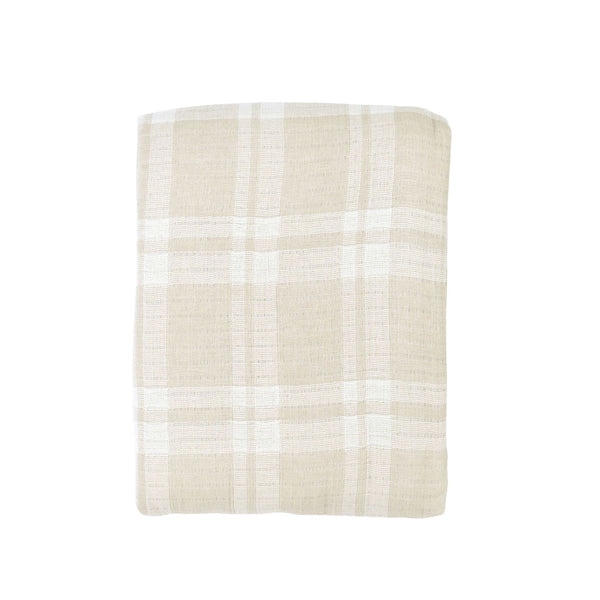 Plaid Bed Throw in Dune