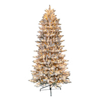 Pre-Lit Flocked Slim Franklin Fir Tree