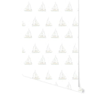 Sailboat Wallpaper in Natural