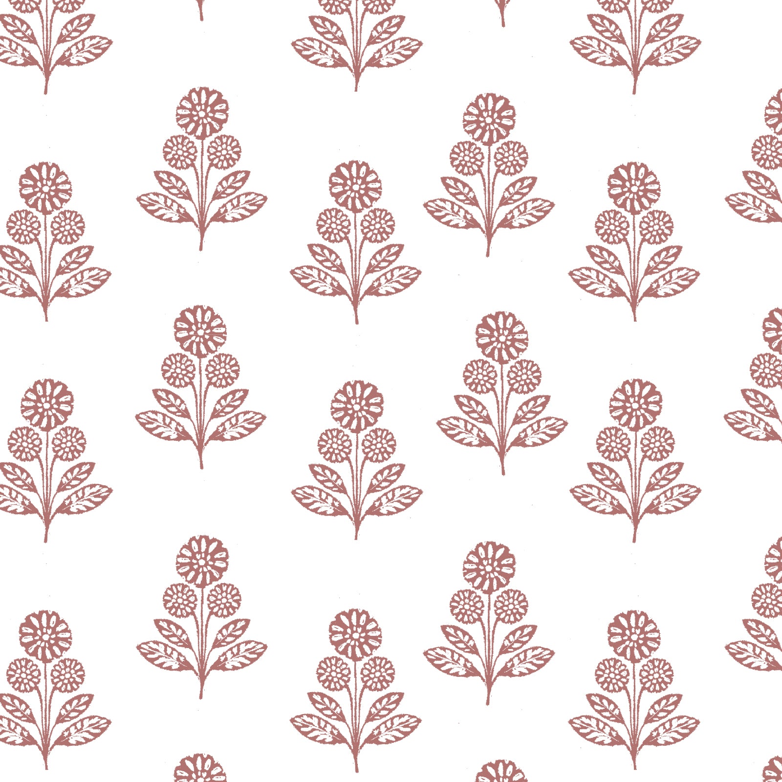 Stella Floral Fabric in Rose