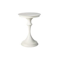 White stonecast side table