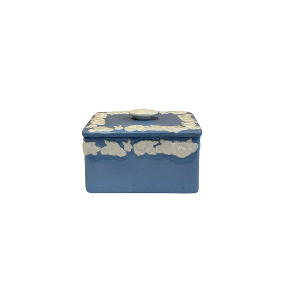 Blue and White Polished Wedgewood Box with Lid